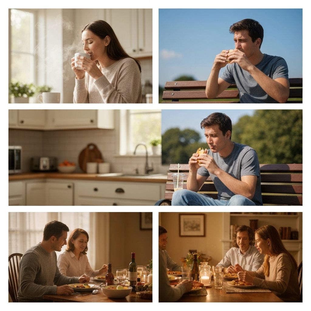 Diferentes momentos del día en espacios cotidianos